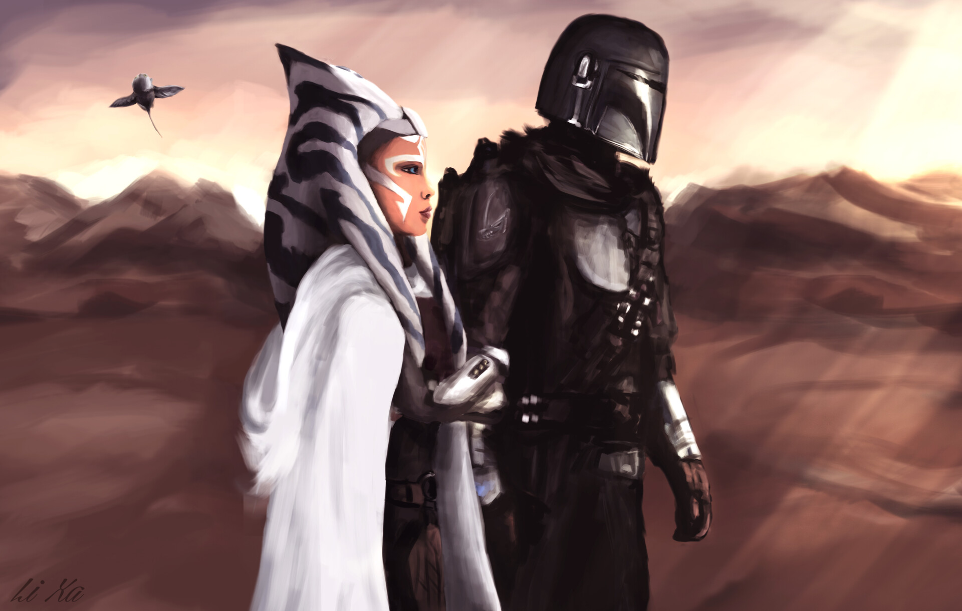 Artstation Mandalorian And Ahsoka Li Xa