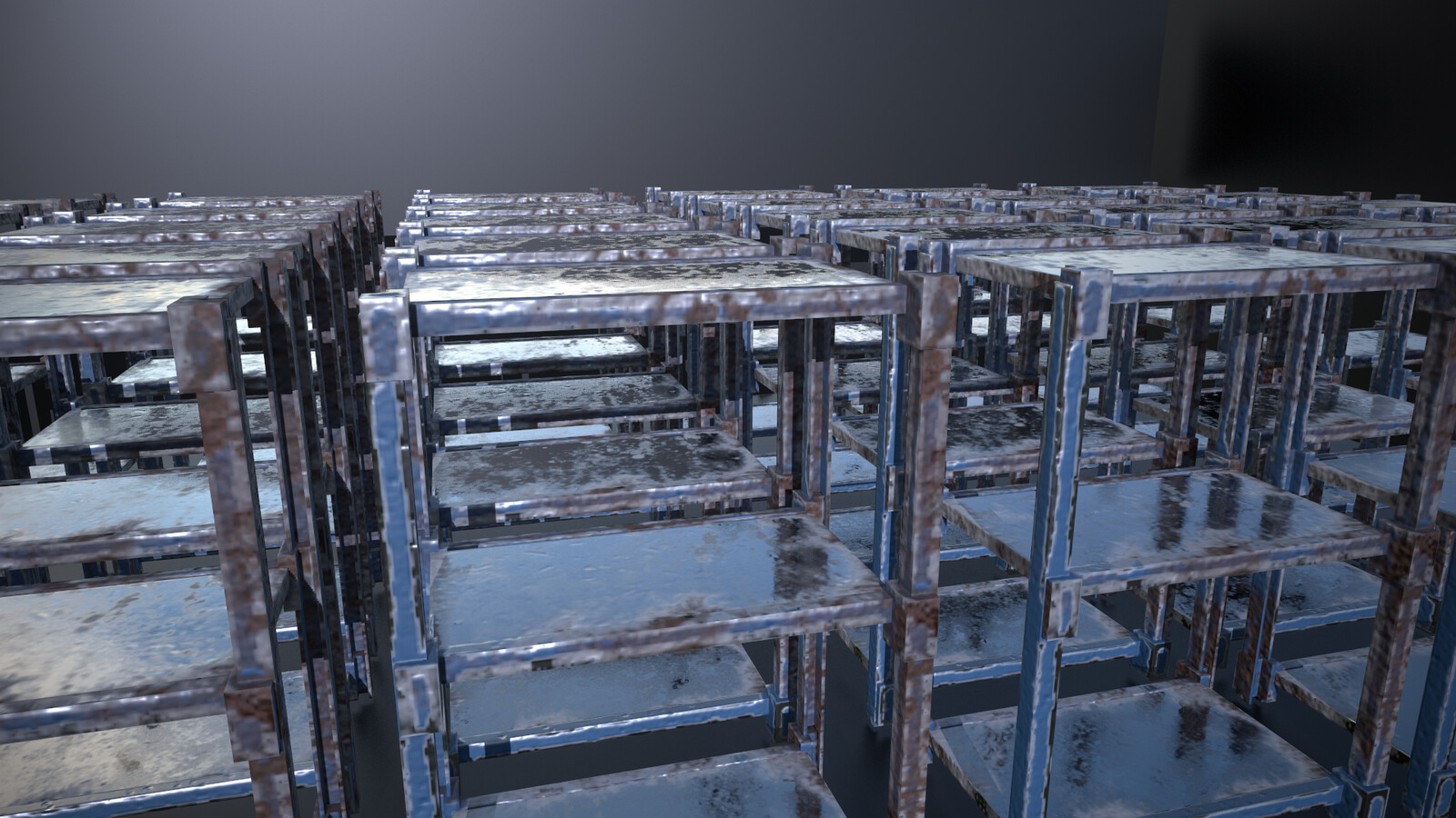 Metallic shelving