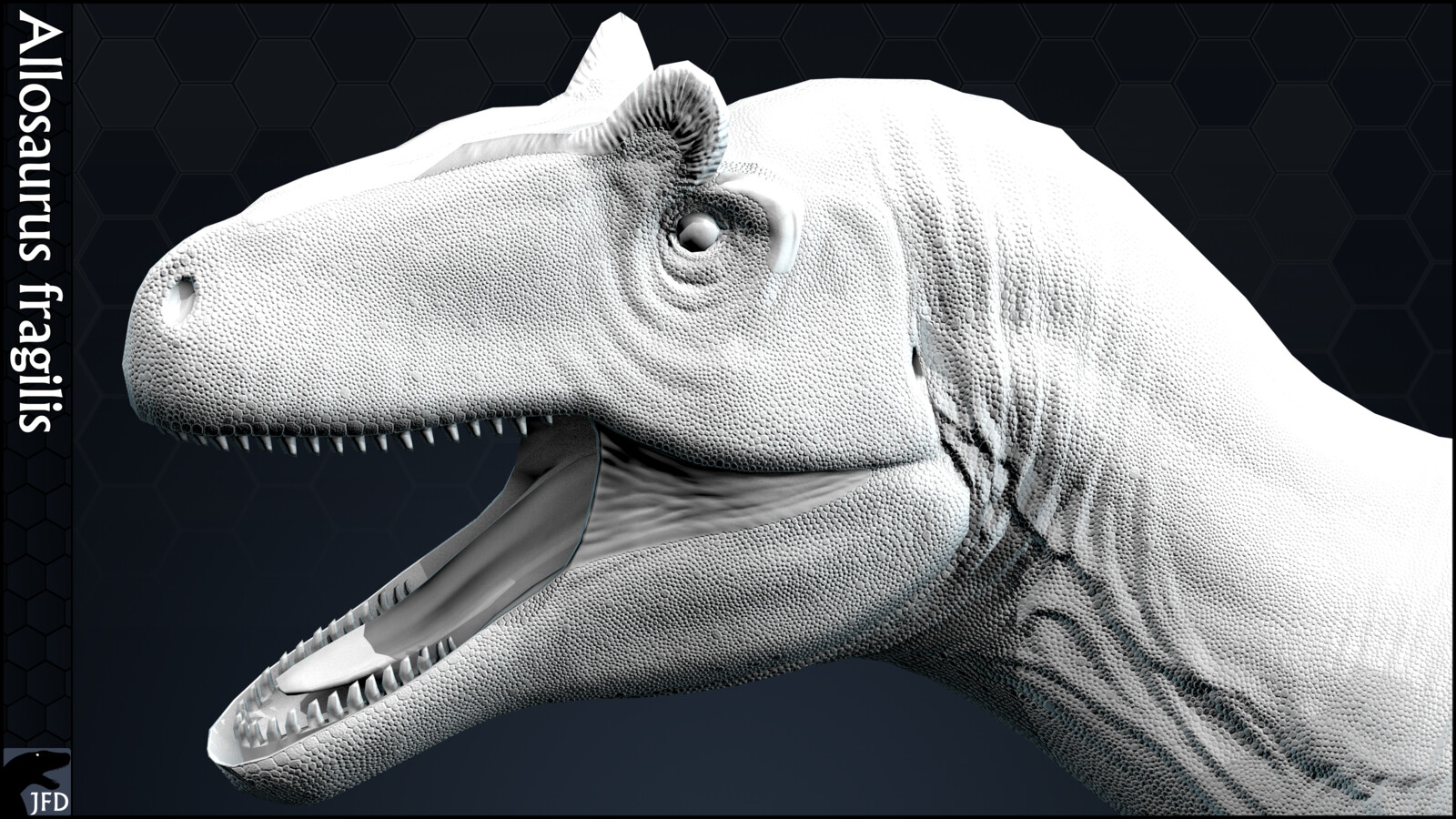 Allosaurus fragilis (AMNH 290) head normal map render.