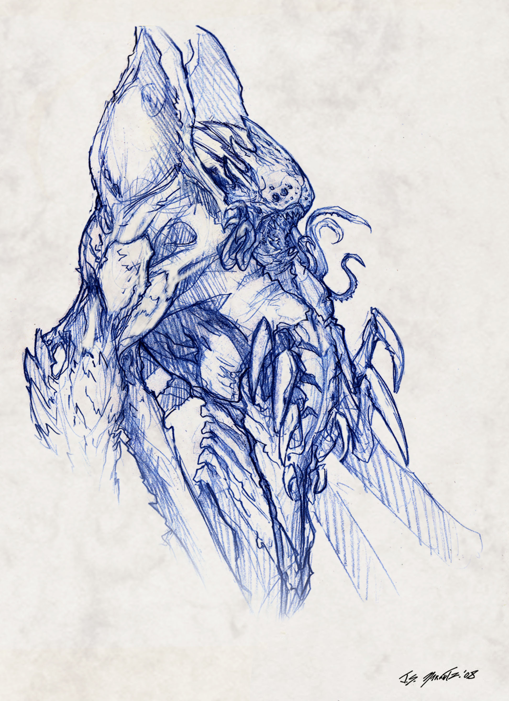 Textured Print of Clash of the Titans Kraken Watercolor 