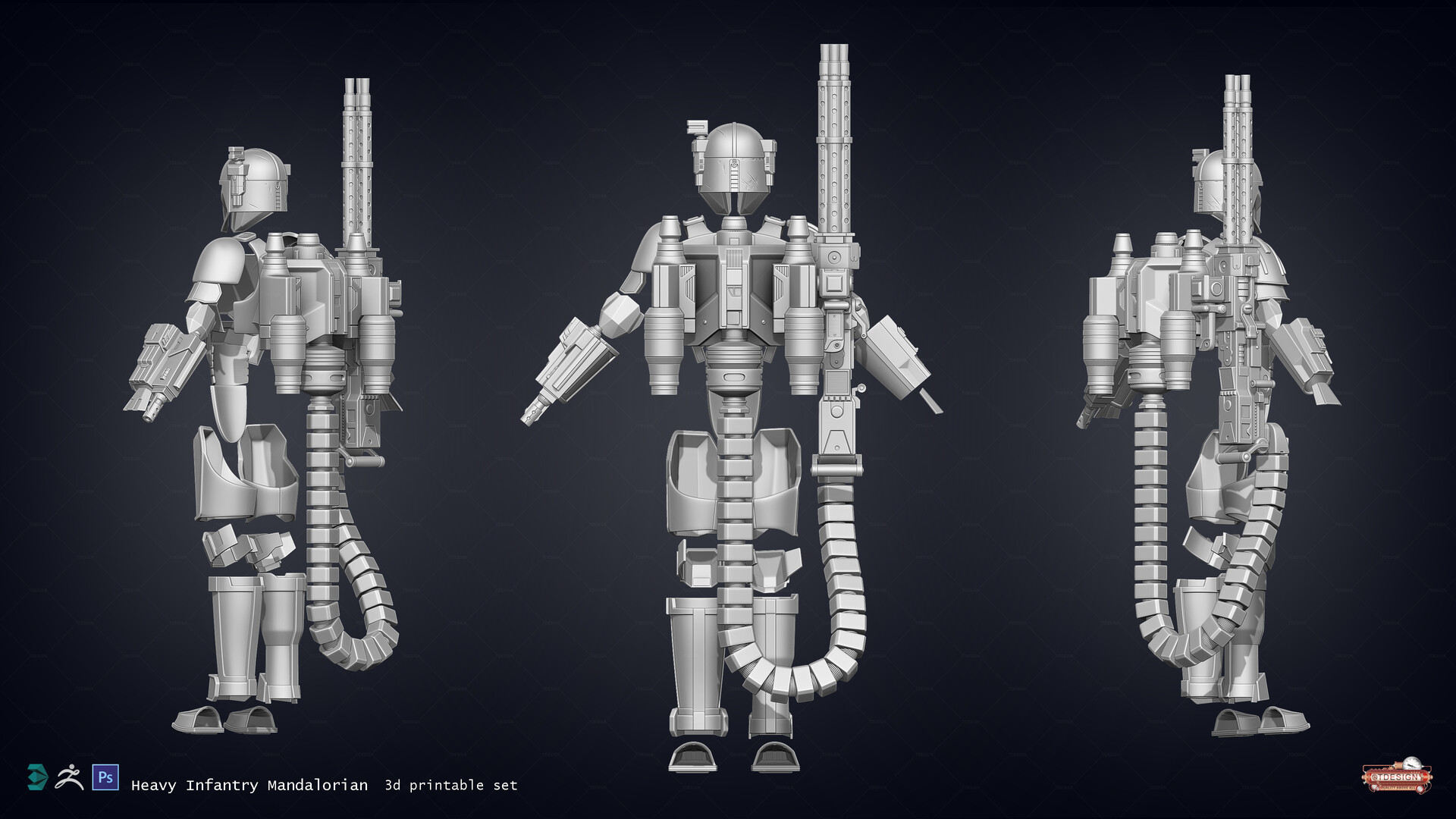 Artstation Heavy Infantry Mandalorian 3d Printable Model Anton
