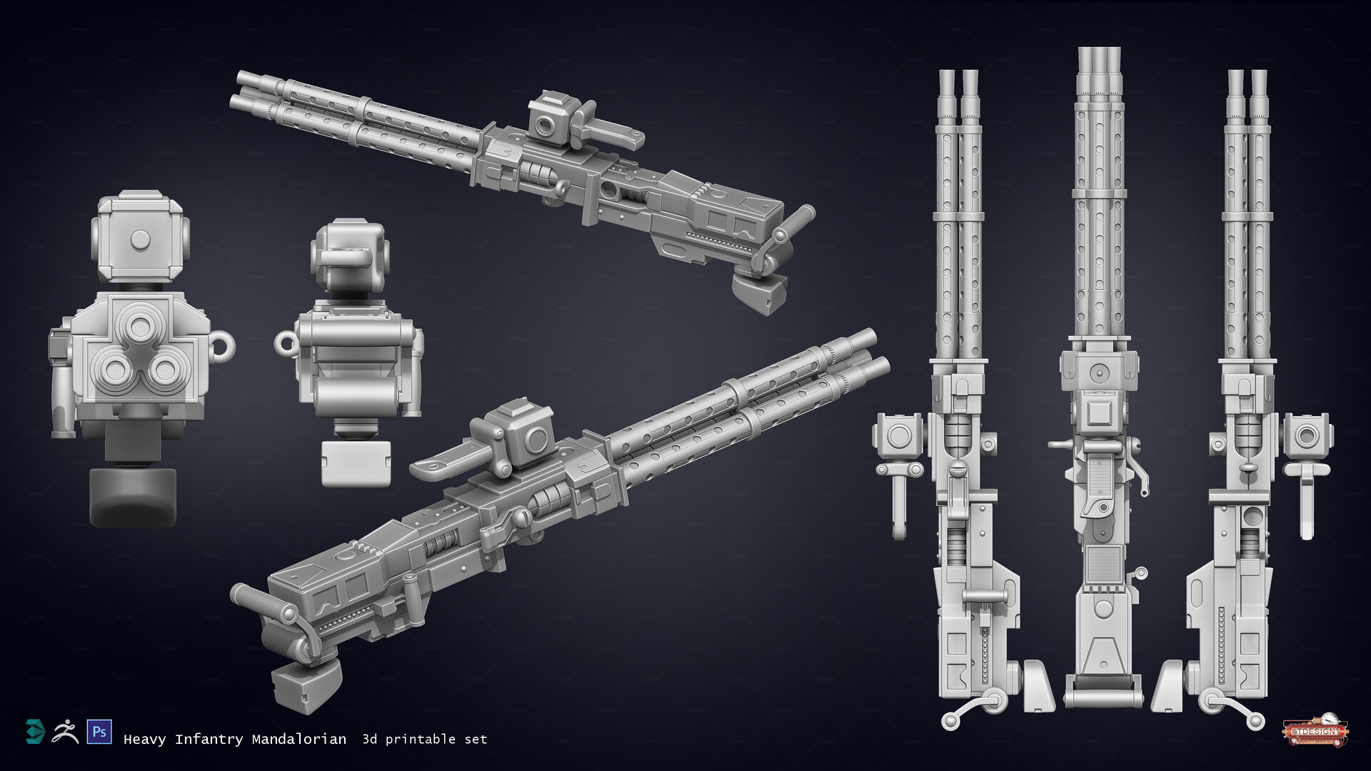 Artstation Heavy Infantry Mandalorian 3d Printable Model Anton