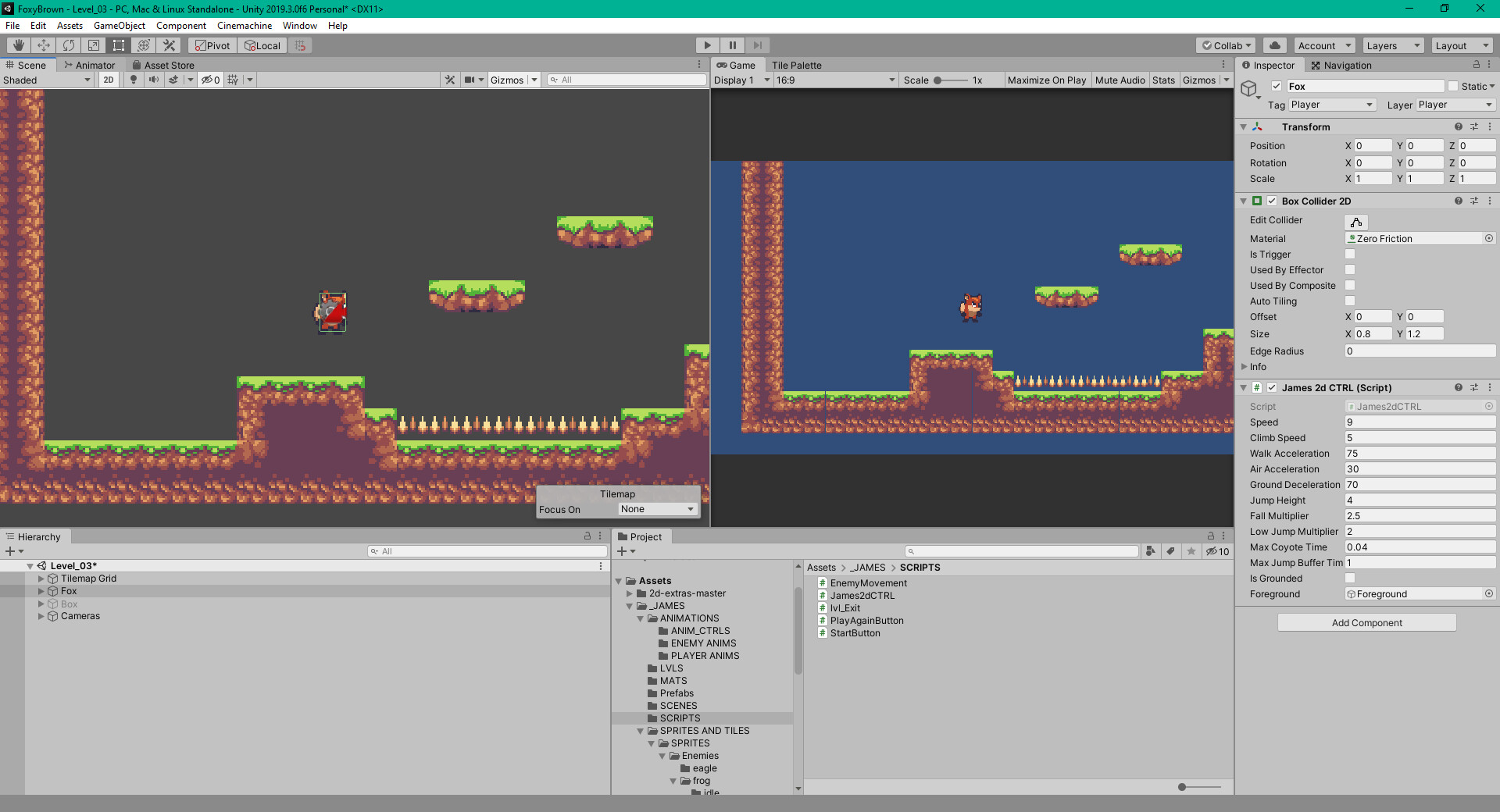Artstation 2d Platformer With Custom Control James Cameron