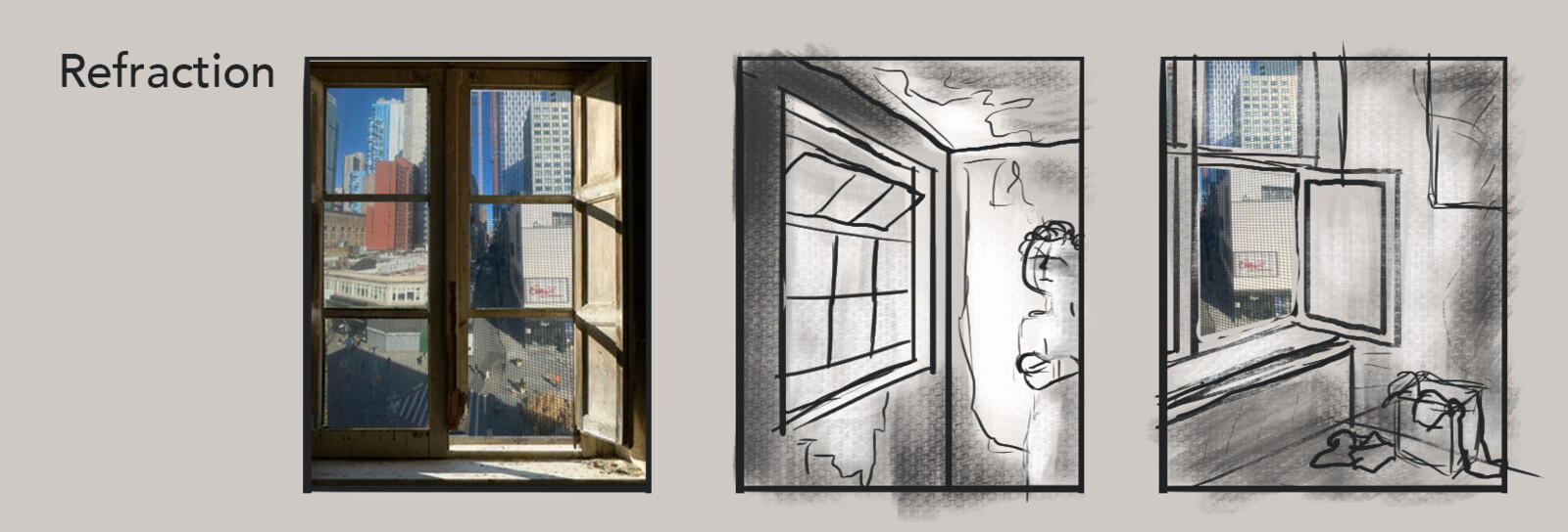 Thumbnails featuring the view from the author's own window.