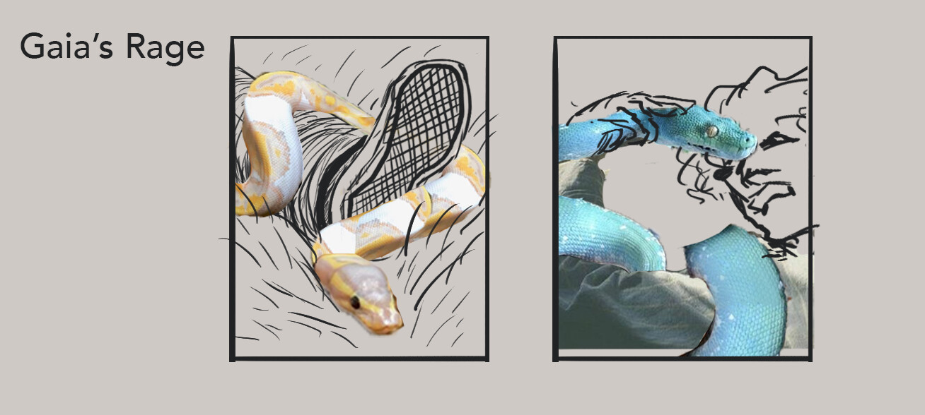 These thumbnails gave me a chance to practice photobashing and taught me a bit about snake anatomy.
