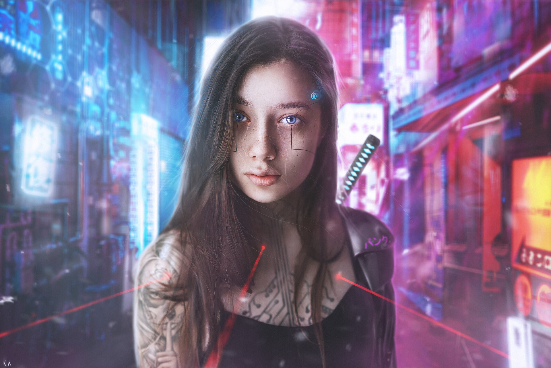 Artstation Cyberpunk Portrait Girl