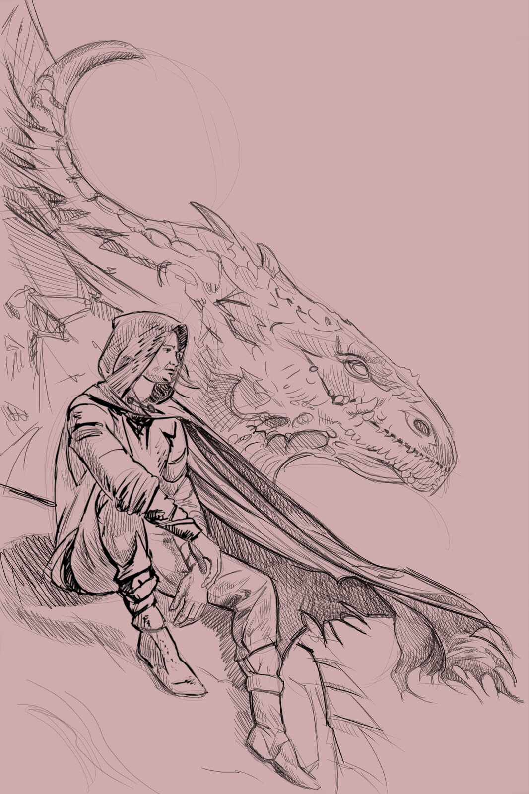 sketch for book cover - The Farseer Trilogy - ASSASSIN'S QUEST - digital draw 2020 -
