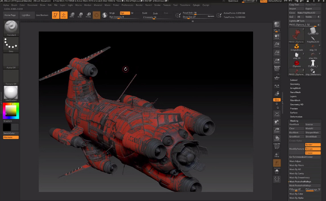 You Check the creation of this Spaceship here: https://www.twitch.tv/videos/591833572