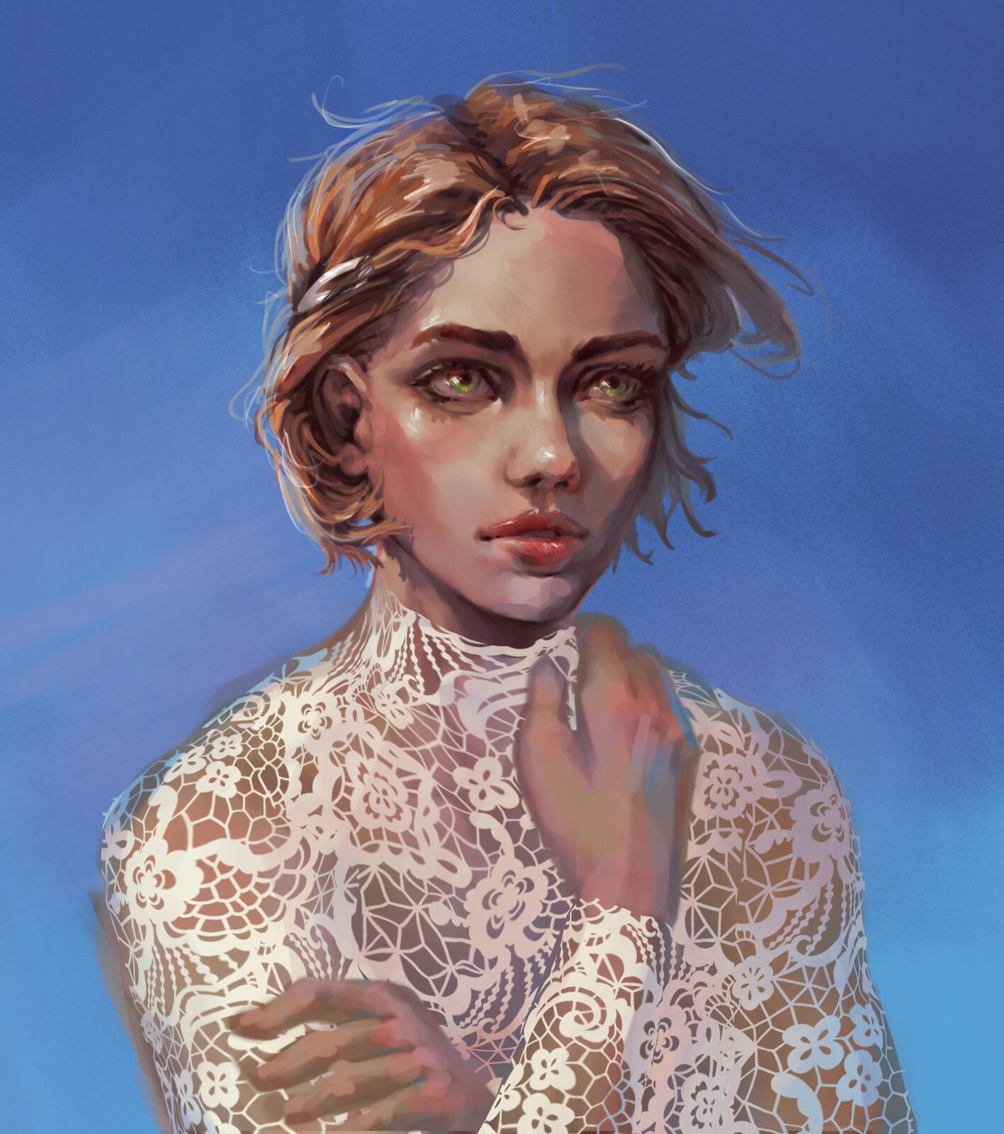 This was what I was originally thinking for her clothes.