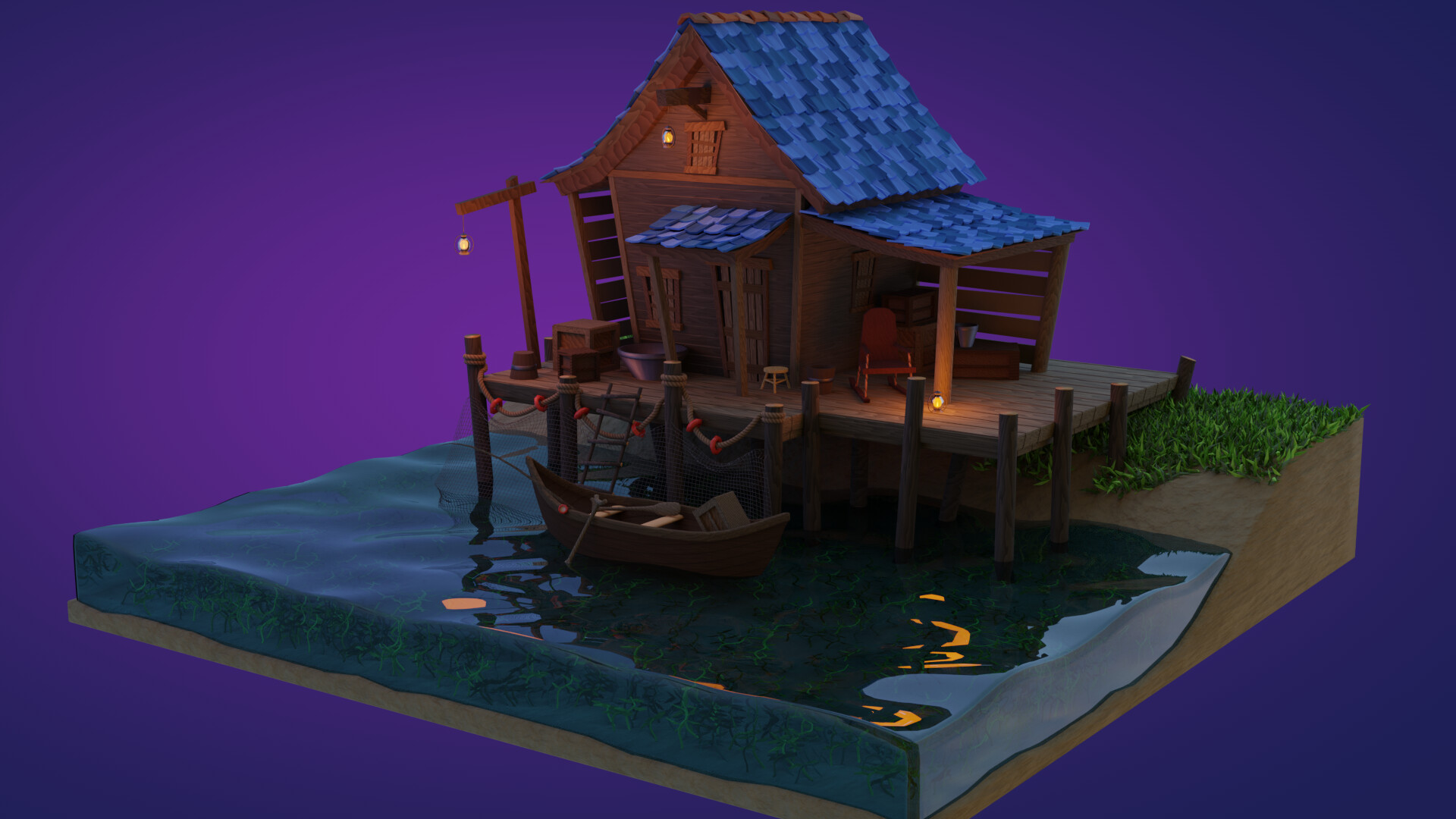 ArtStation Fishing hut