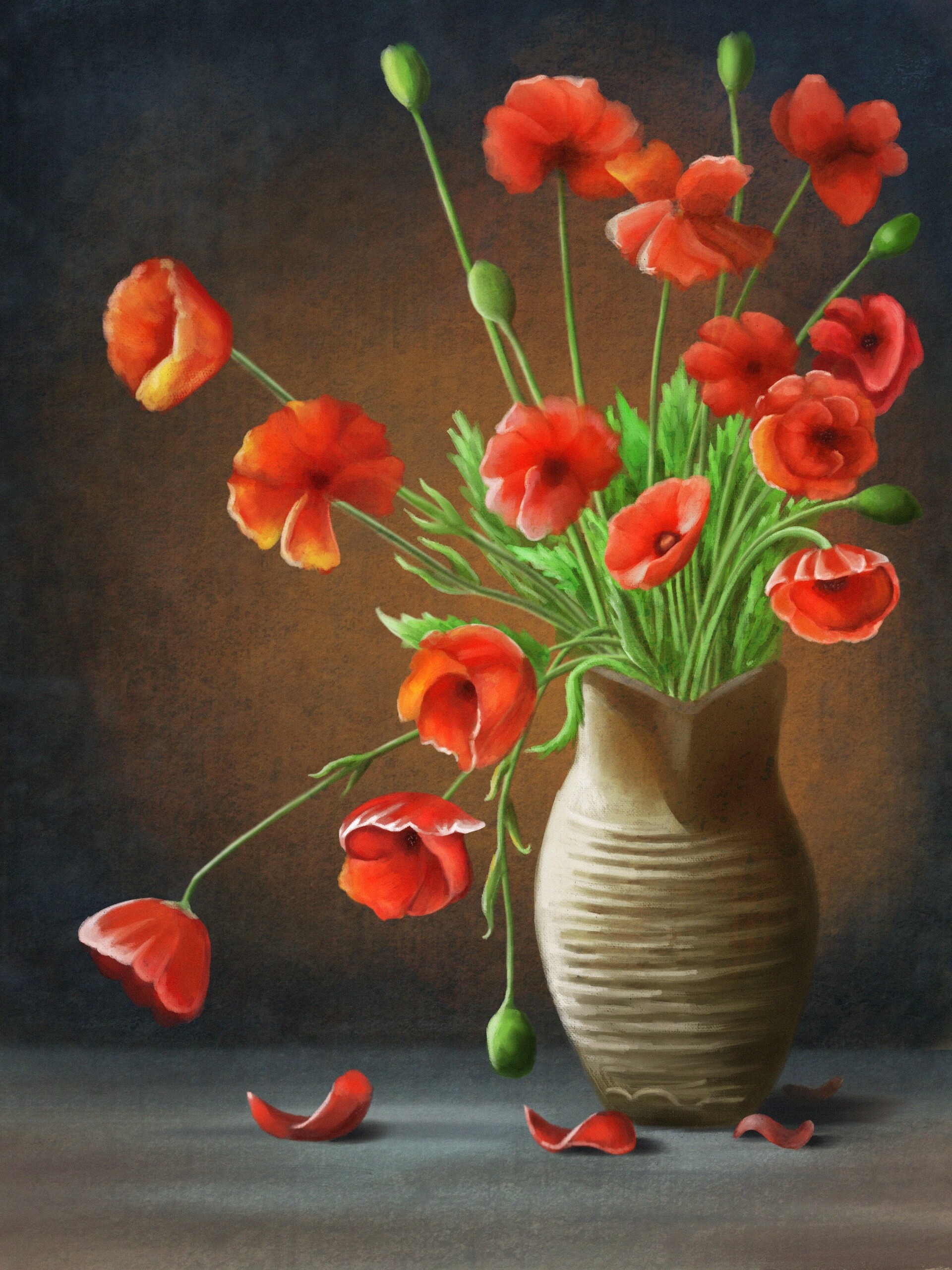 Artstation Flowers 3 Poppies Vitaly Sidorenko