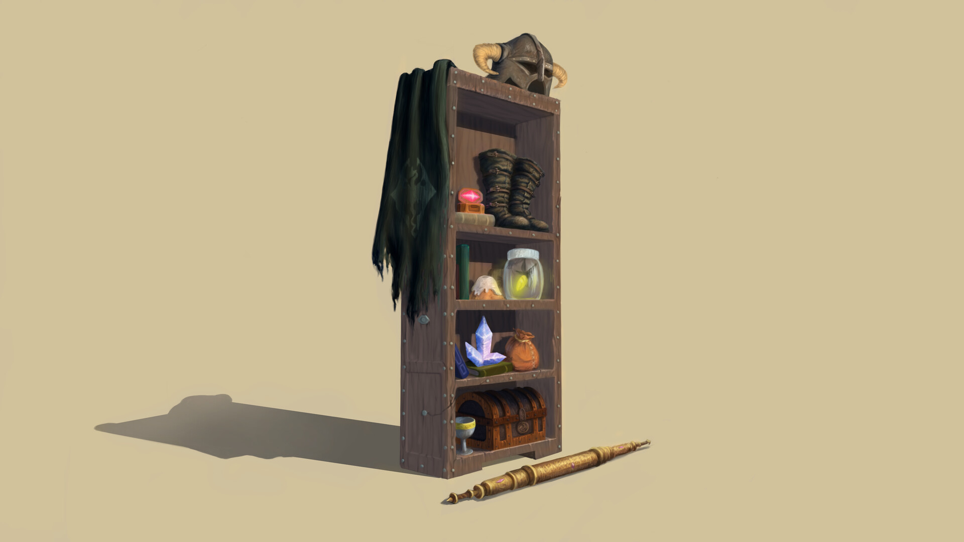 ArtStation Bookcase from Skyrim