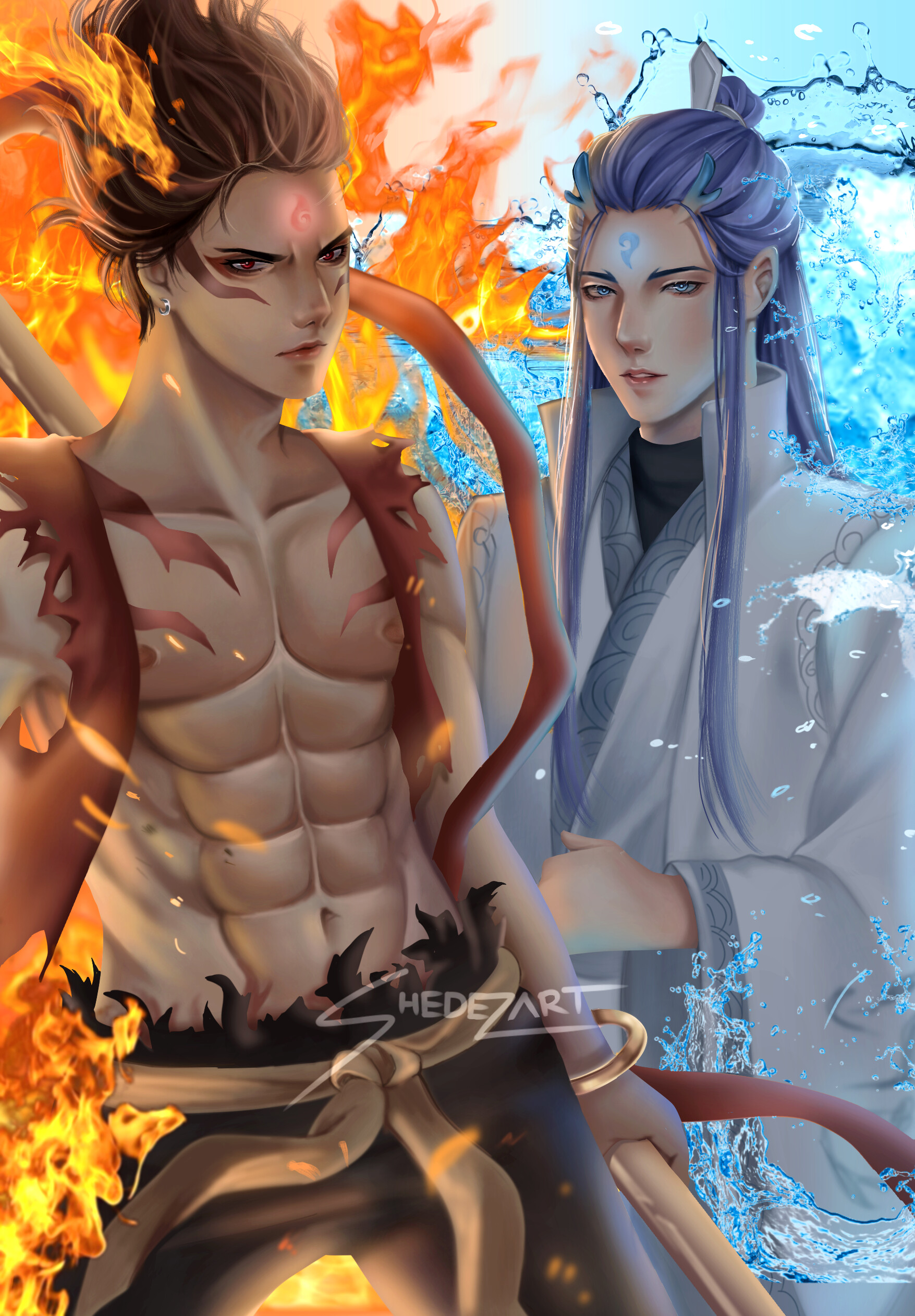 Artstation Nezha And Ao Bing Shedez Art