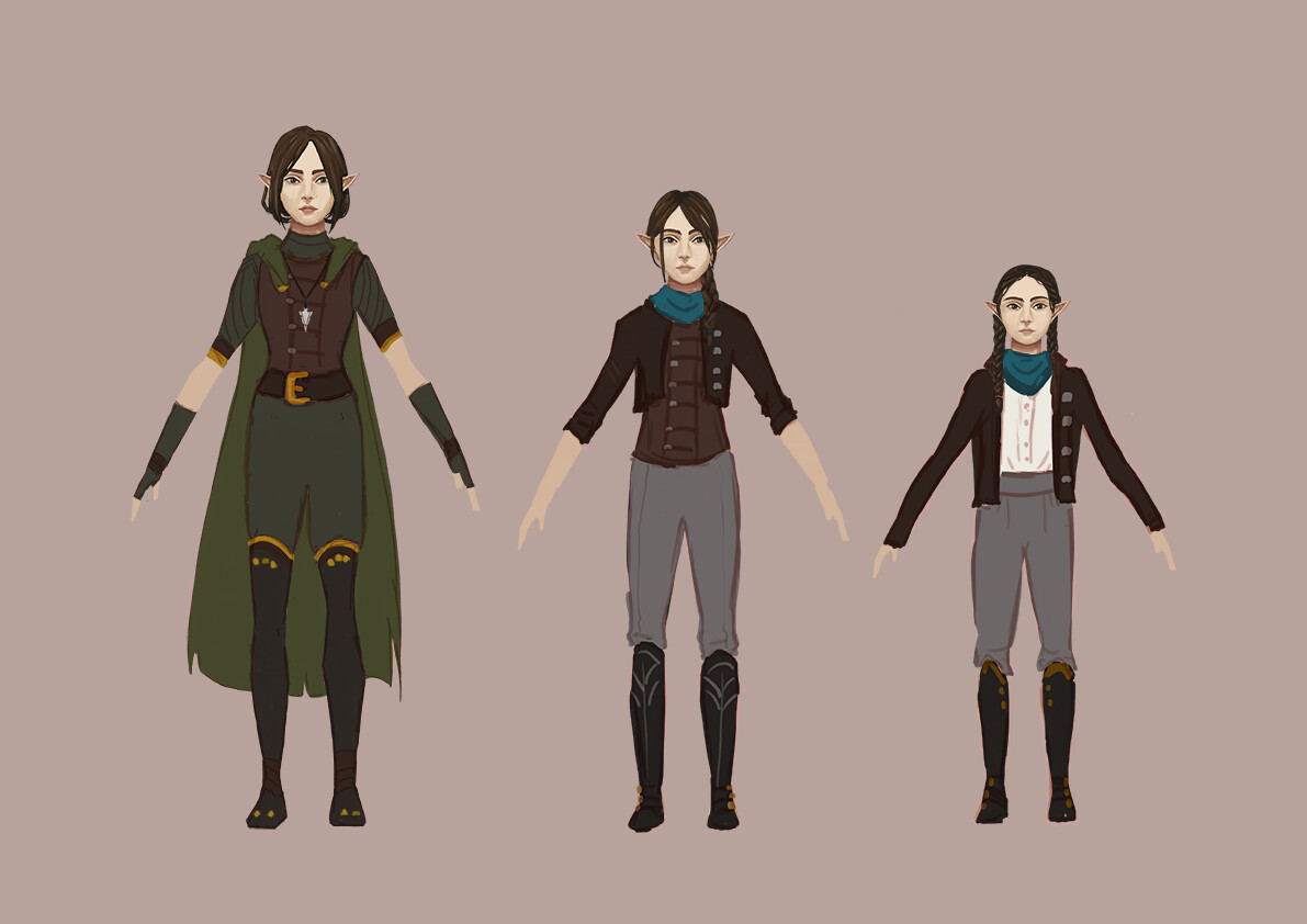 The main character at different ages as she appears in the story.