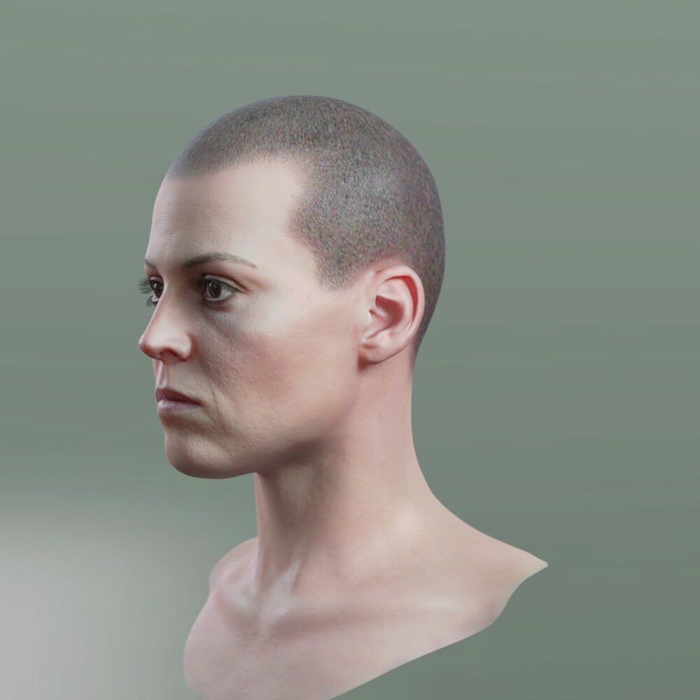 Life Face Cast Bust Of Sigourney Weaver Realistic Style -  Portugal