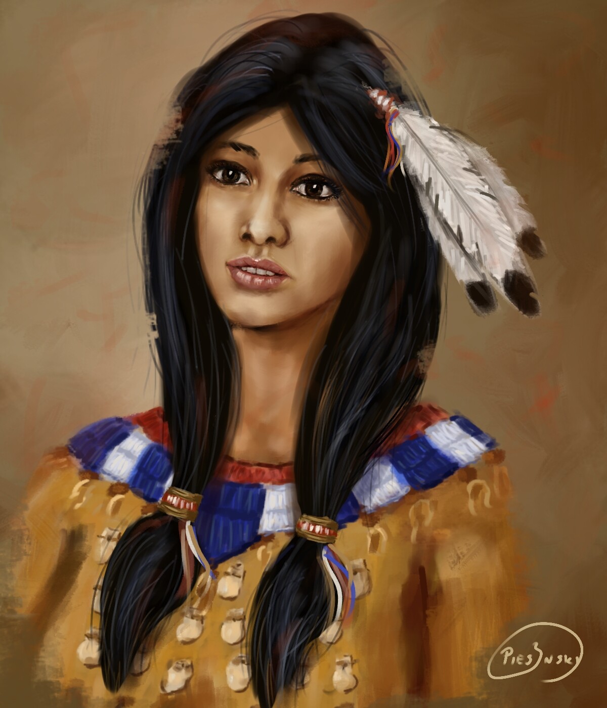 Artstation Native American Woman Pawel Piestrzynski