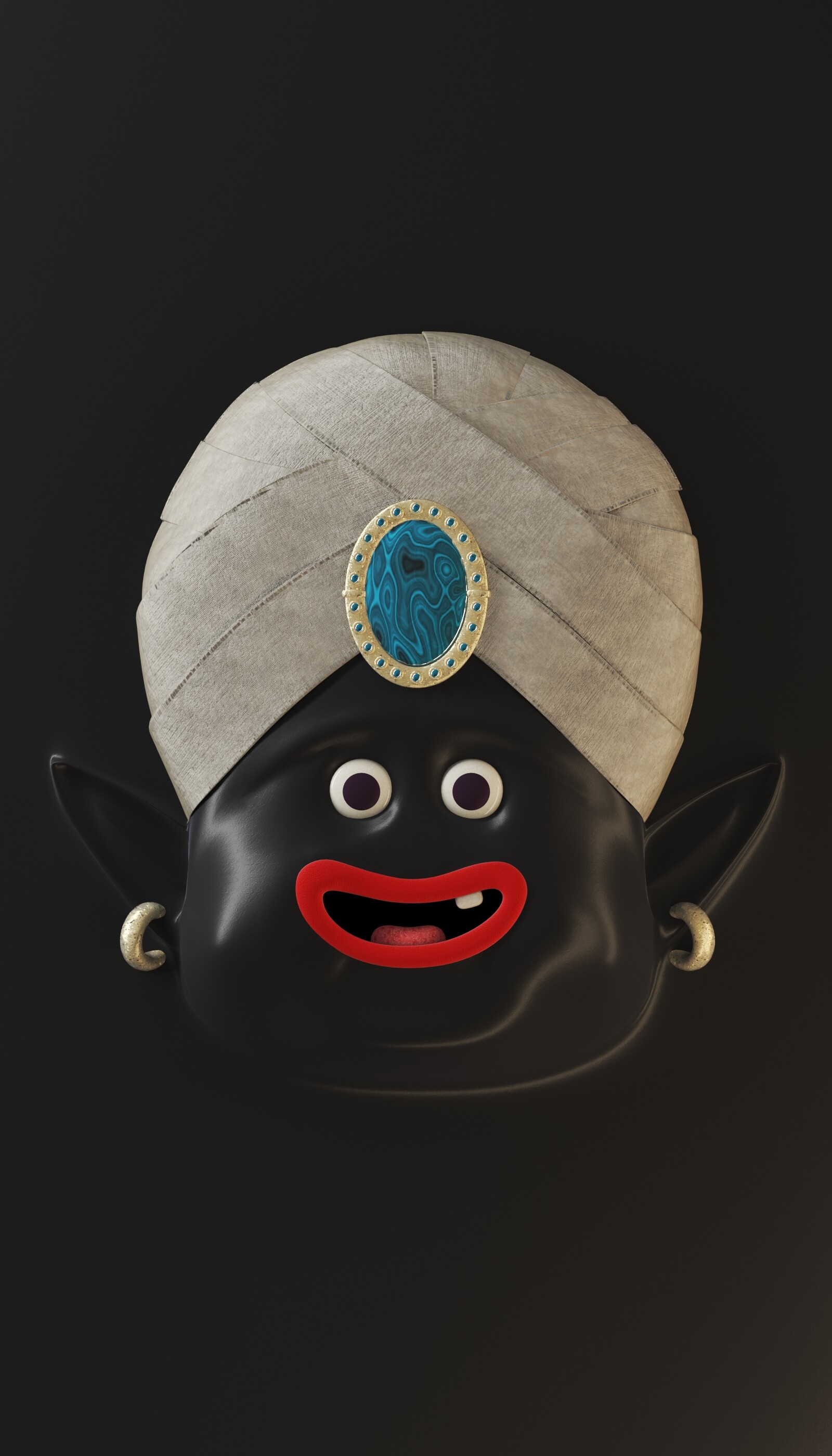 modeling, texturing, lighting and rendering of the face of Mr Popo, from Dr...