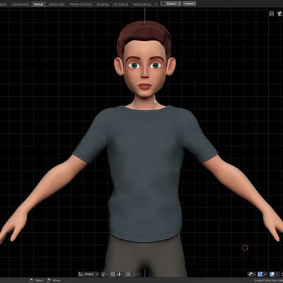 Amy Boy Style 2 - Stylized Character Model - Blender Cycles & Eevee - 4K Textures