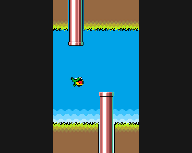 Mock-up of the Flappy Froggy game (2014)