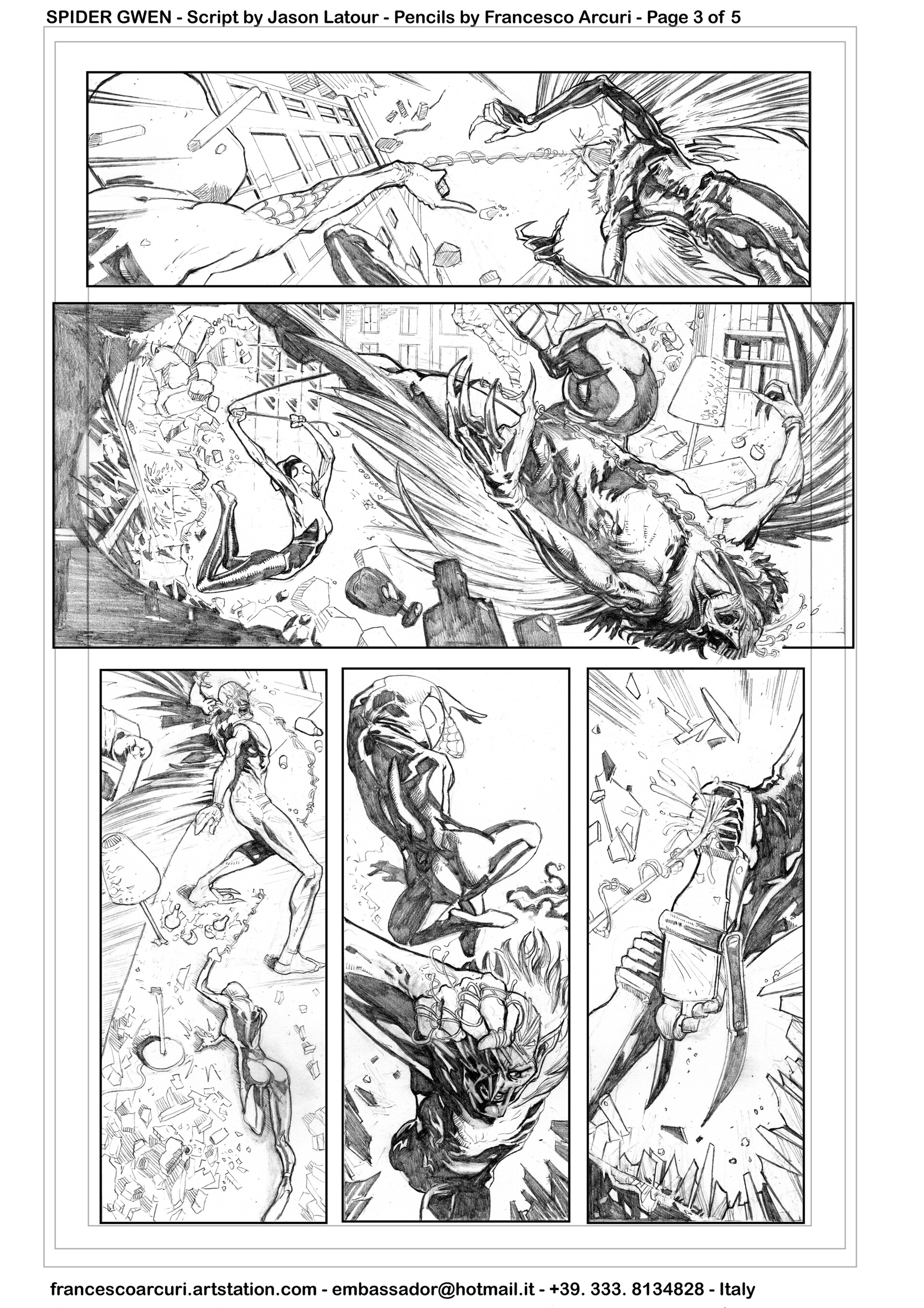 ArtStation - SPIDER GWEN - Marvel Entertainment - 5 pencilled pages - April  2020