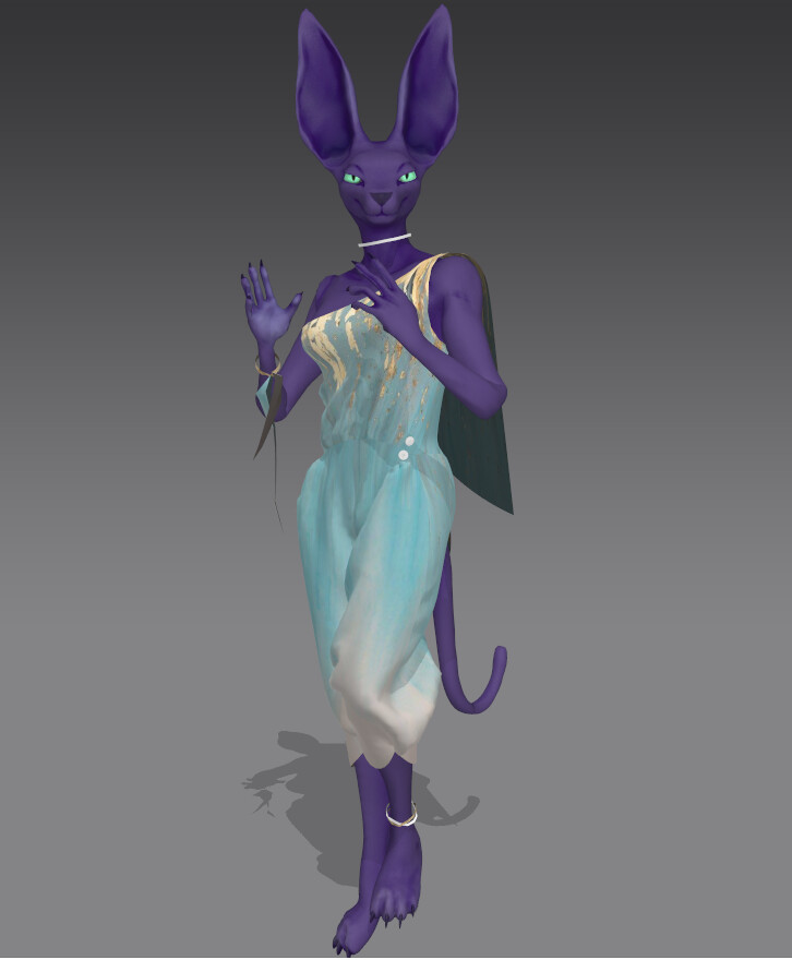 Artstation Female Beerus Character Rig With Clothes Laurel Click