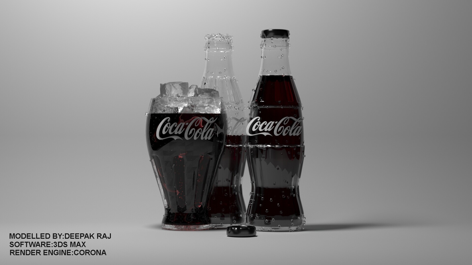 Artstation Coca Cola Bottle And Glass 3d Modelling Deepak Raj