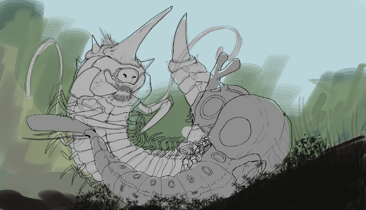 Artstation Pokemon Battle Art Caterpie Vs Weedle Realistic Simon Gangl