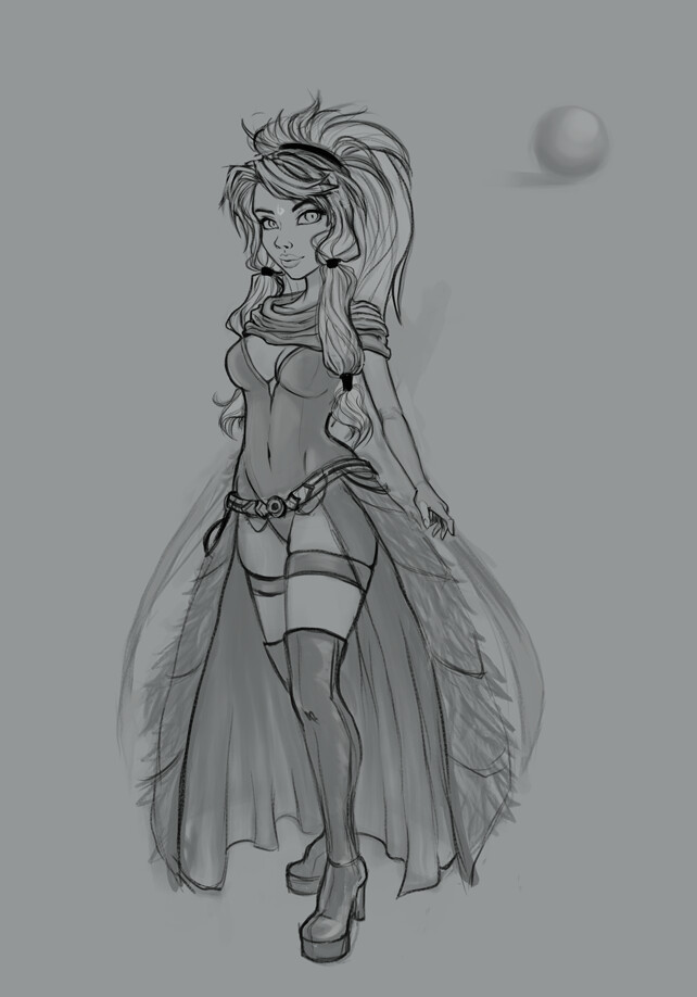 This was the 4th? Iteration of the sketch. I really pushed myself on pose accuracy for this one. 