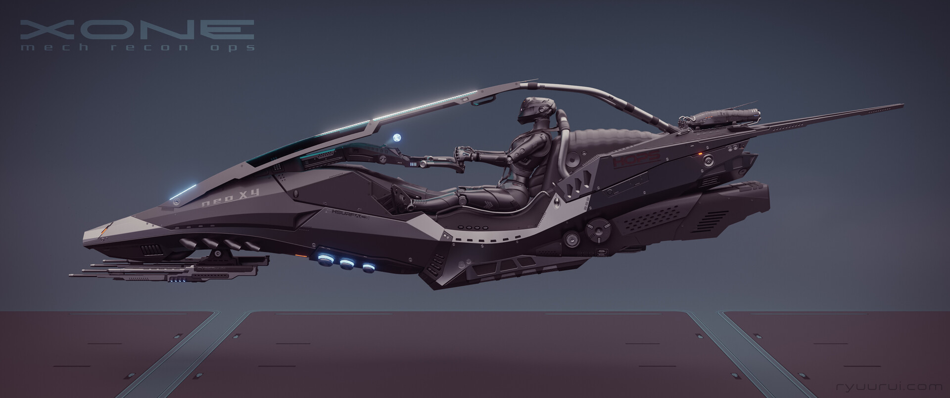 Artstation Xone Sci Fi Hover Craft 3d Concept Art Ponte Ryuurui