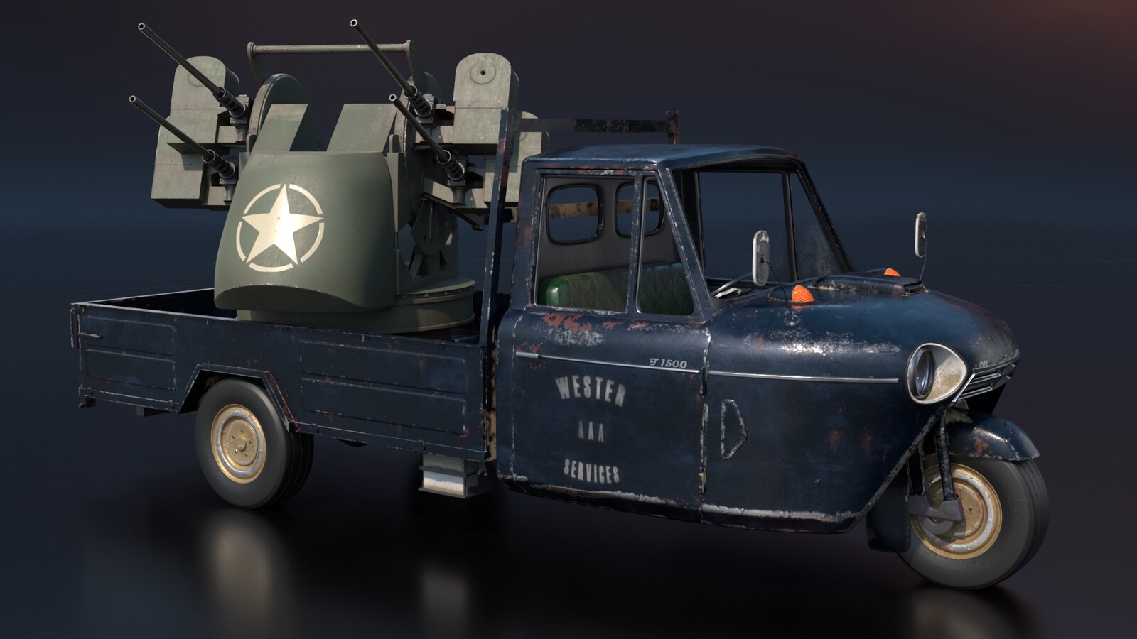 A drawing I found online featuring both the M45 quad gun and the Mazda T1500 together like this inspired me to make both of them as individual projects. 