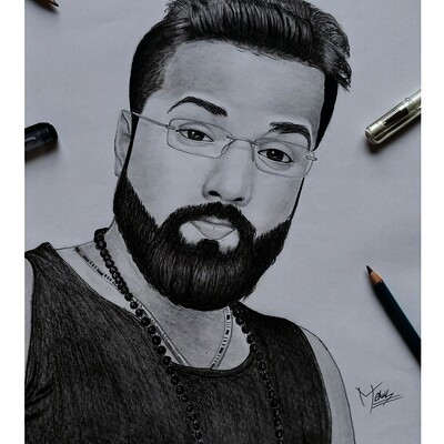 artist_shivamjohri - Its your boy BADSHAH !! . . Drawing of rapper @badshah  . . Tag him in comments. Like, comment, share & follow. Watch full video on  my You Tune channel (link in bio) | Facebook