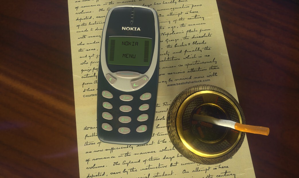 sangram bhattacharjee old nokia 3310 with gold ashtray