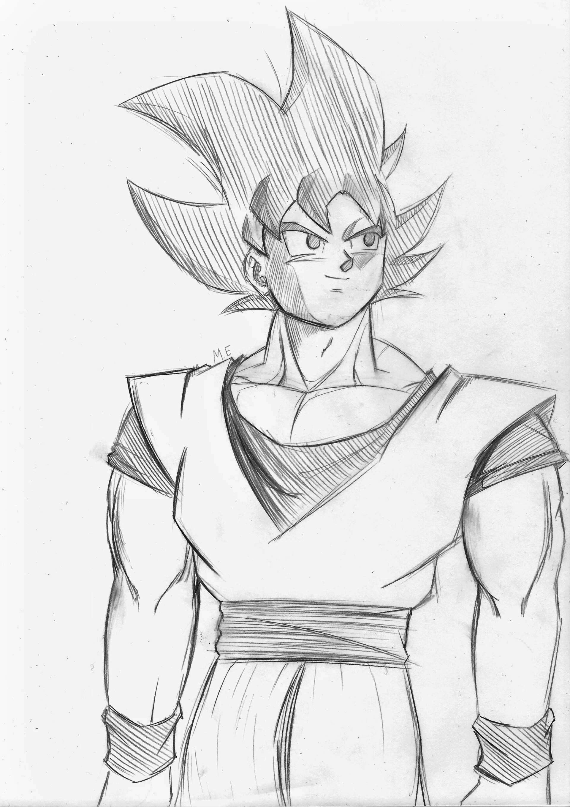 Goku Sketch Its been a year since Ive drawn him  rdbz