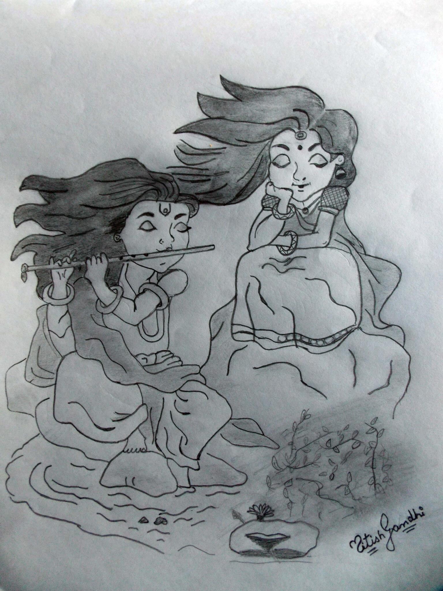 Artstation Pencil Sketches Nitish Gandhi
