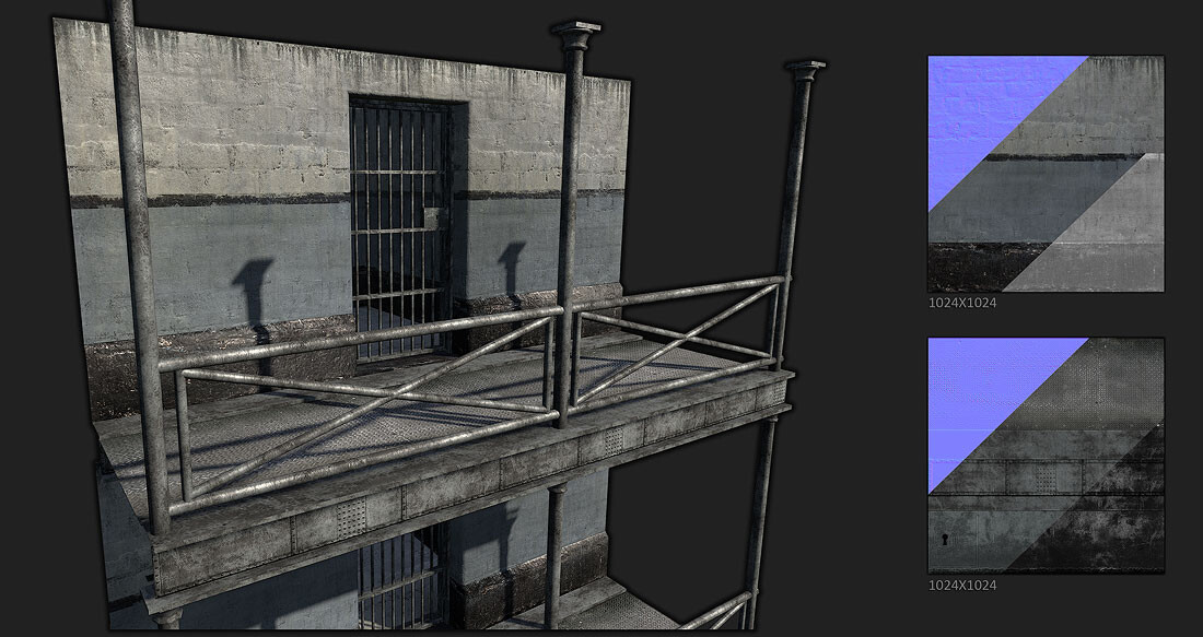 Texture set and trim sheet - Unreleased console game 2011