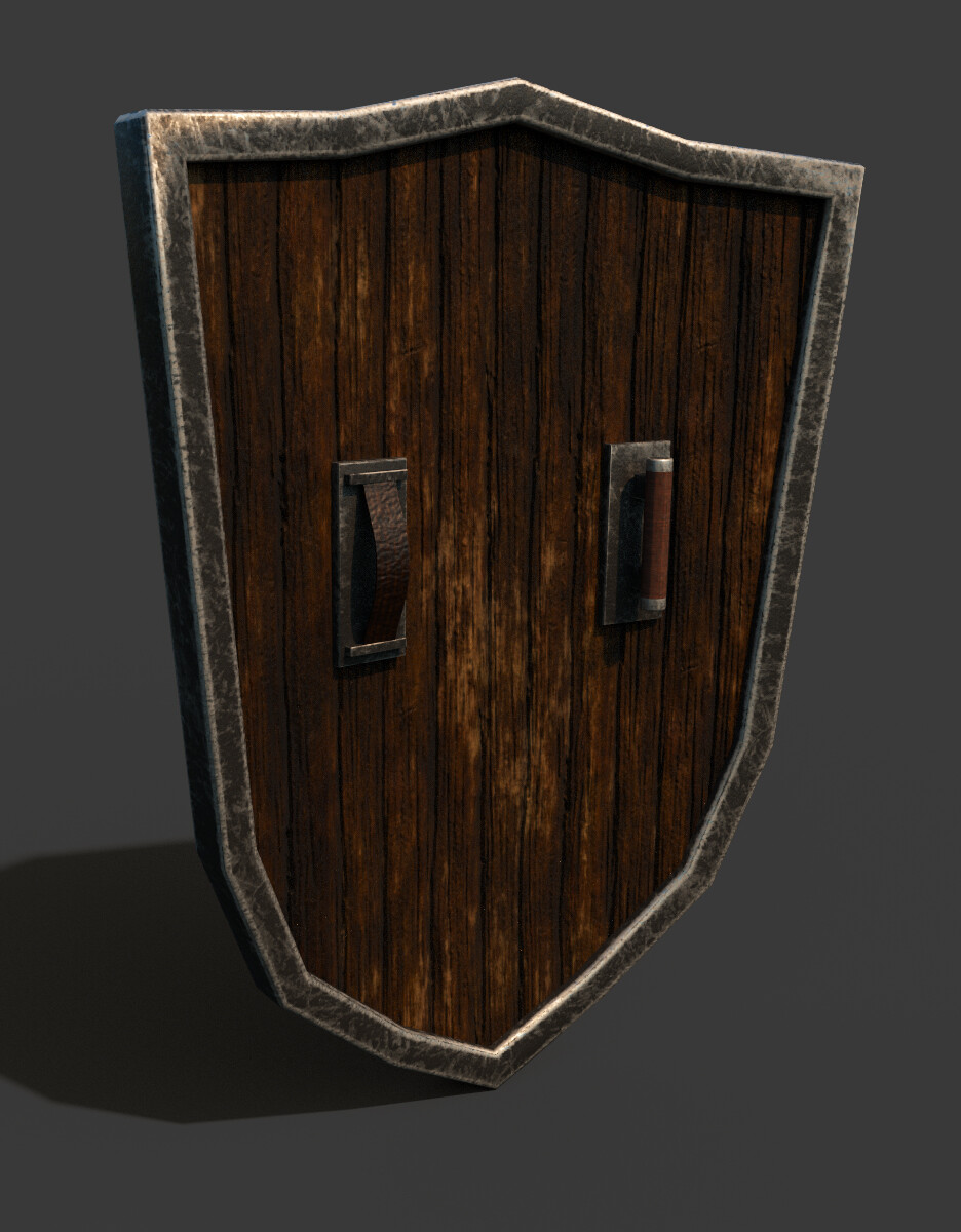 Medieval Stylized Shield (Rear) - Textured