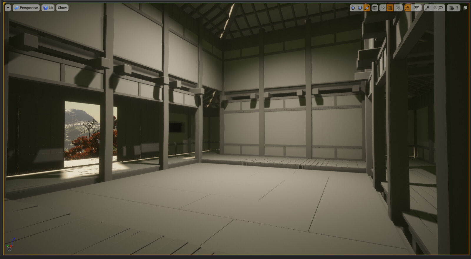 First images of the walls and roof assembled in UE4.