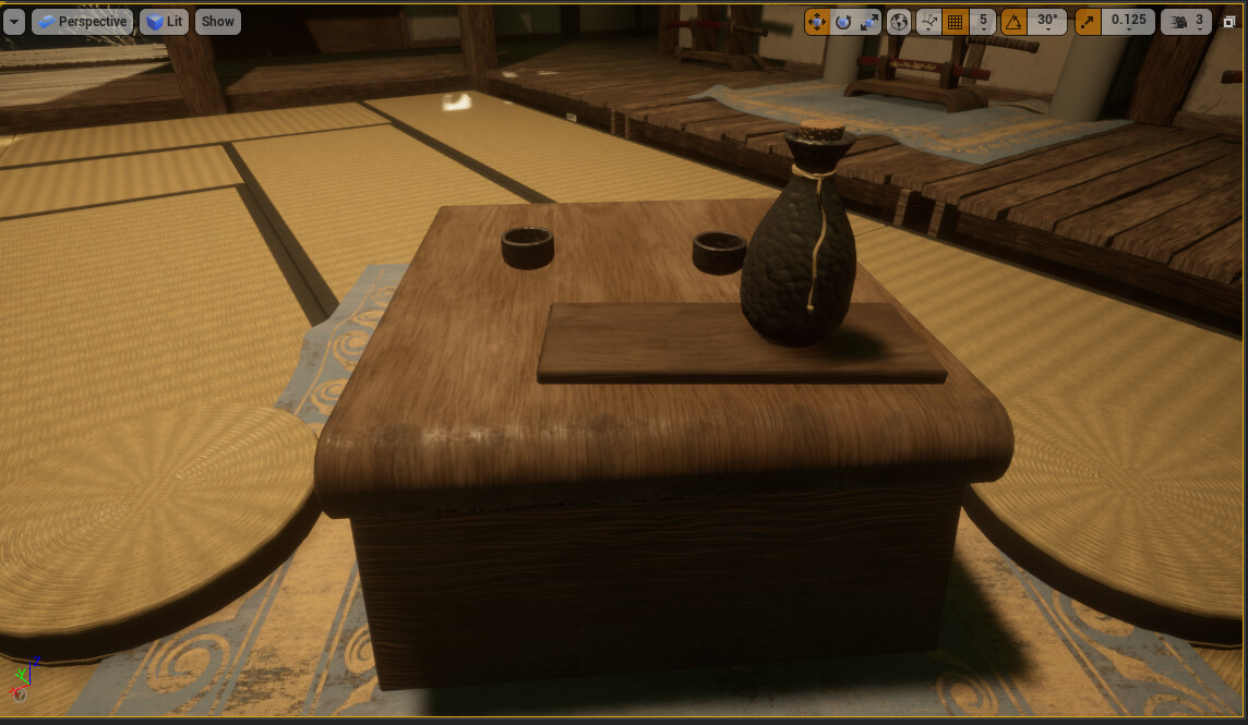 UE4 place setting materials applied.