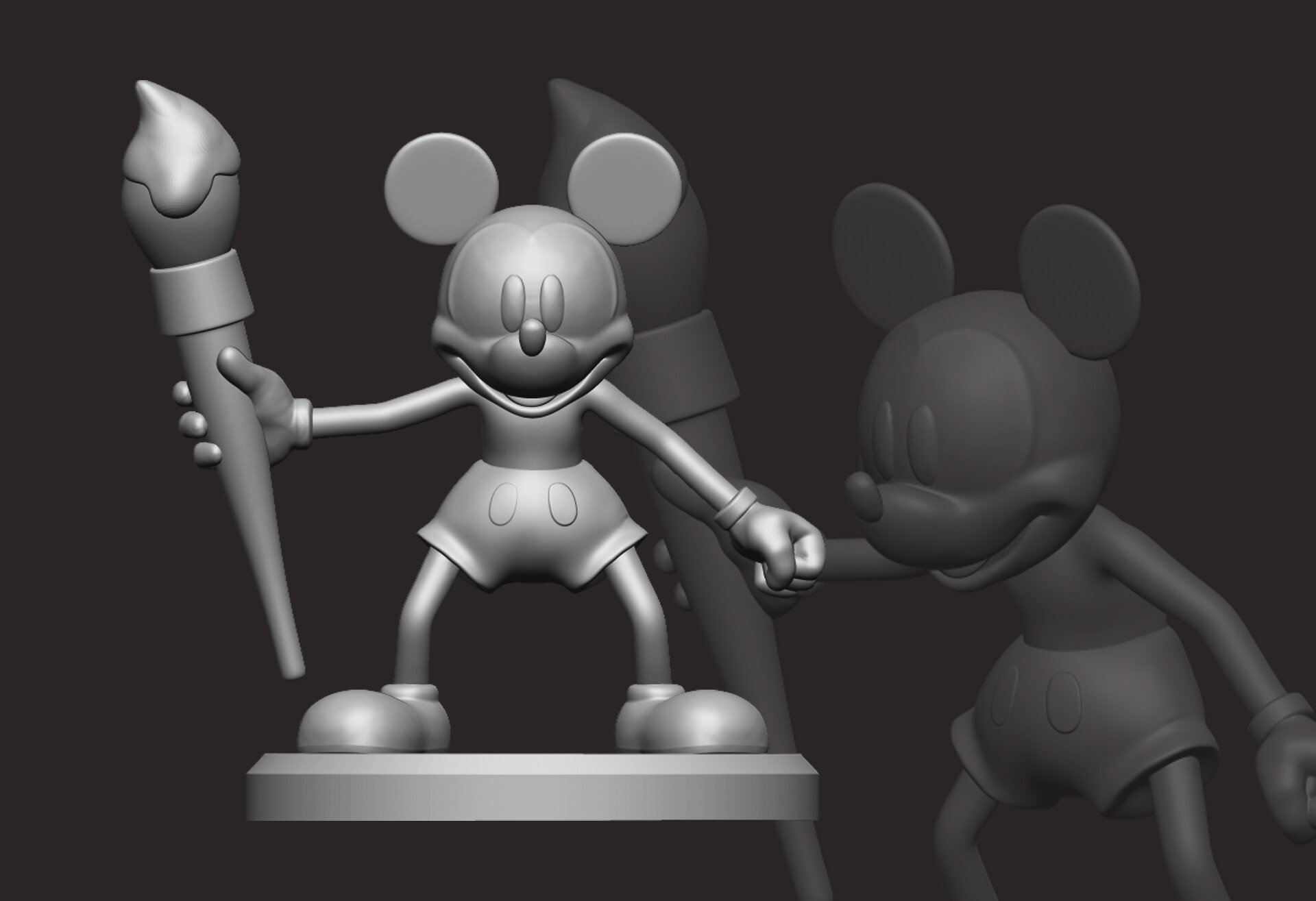 Artstation Epic Mickey Mouse For 3d Printing Mark Chester Damalerio