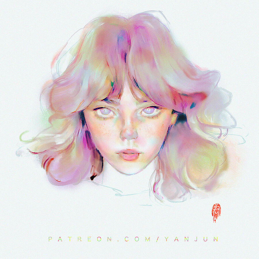 ArtStation - curly hair girl sketch