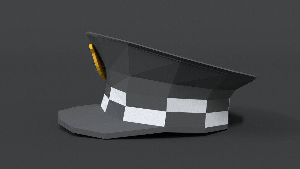 ArtStation Low Poly Cartoon Police Hat