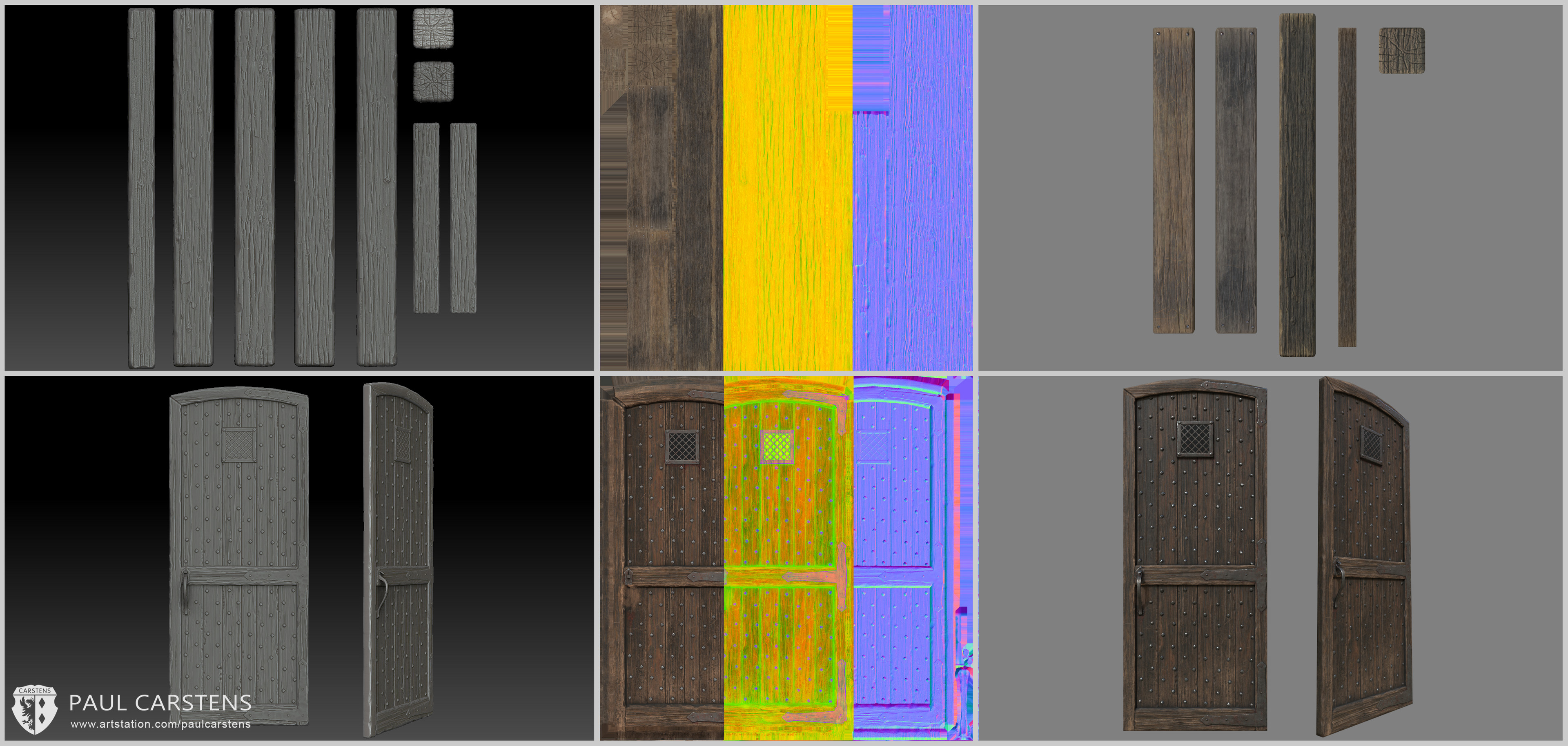 I wanted to experiment with a trimsheet that was tilable but also had "caps" that seamlessly ended some of the architectural elements.