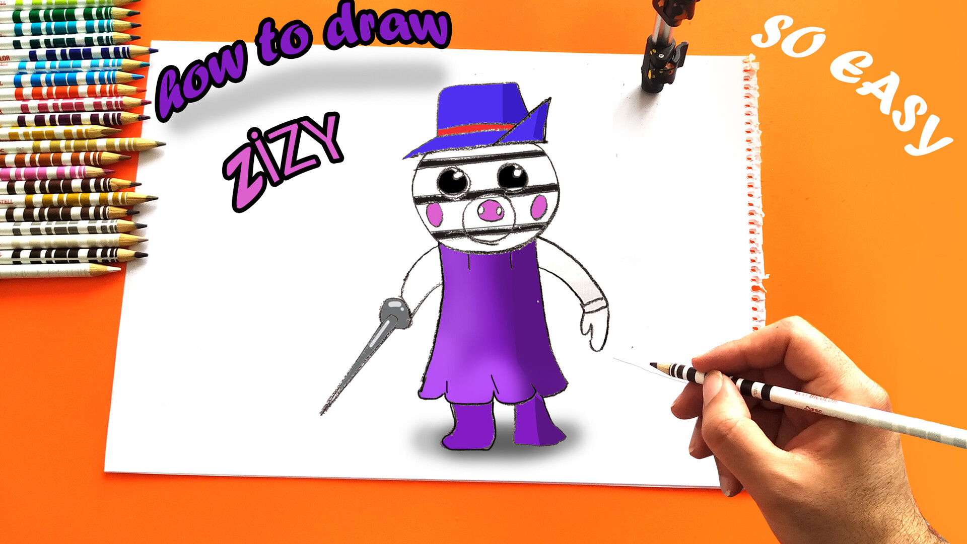 Artstation How To Draw Zizy Ucu Ucuna - piggy in roblox drawing