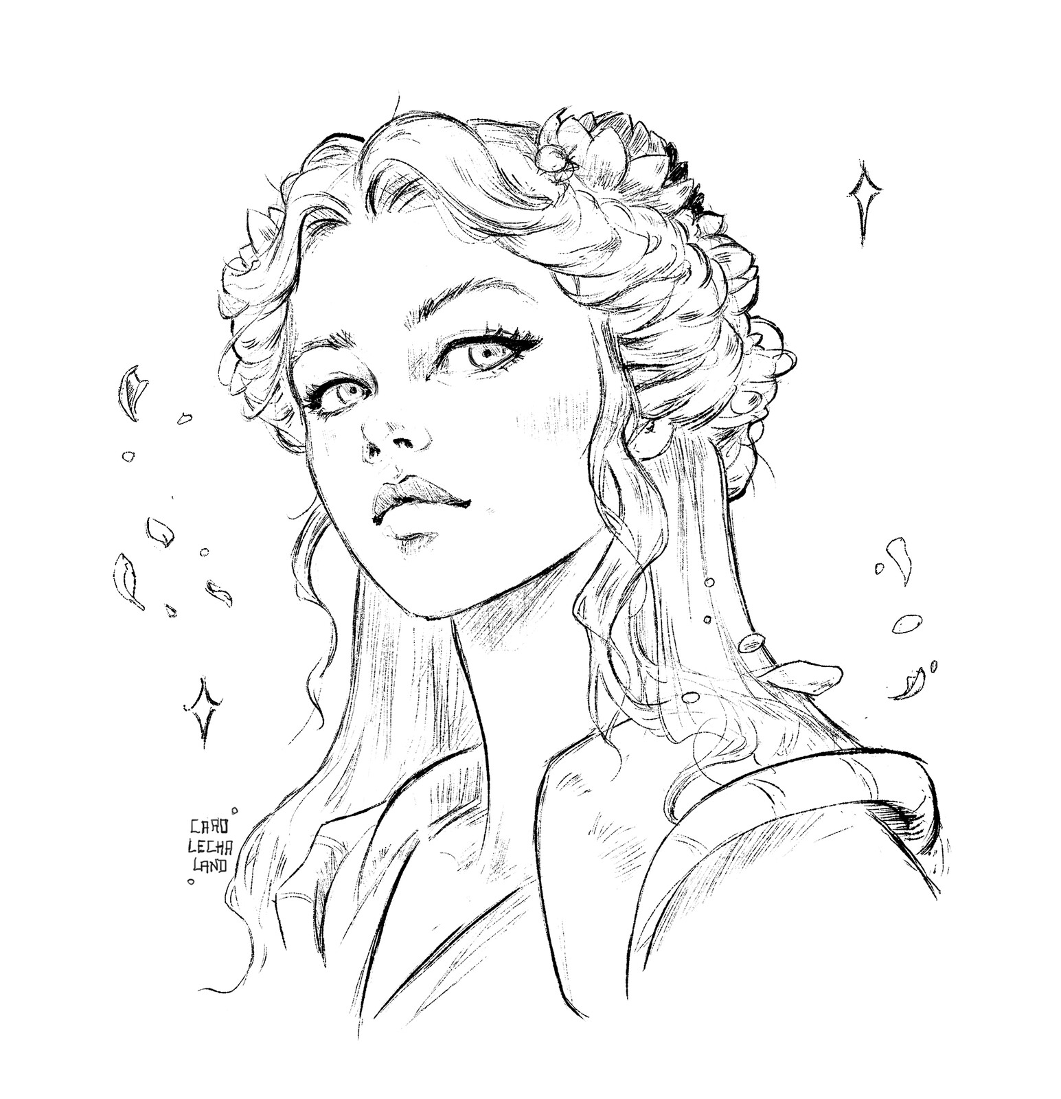 Sketch Medieval Princess for visual novel 