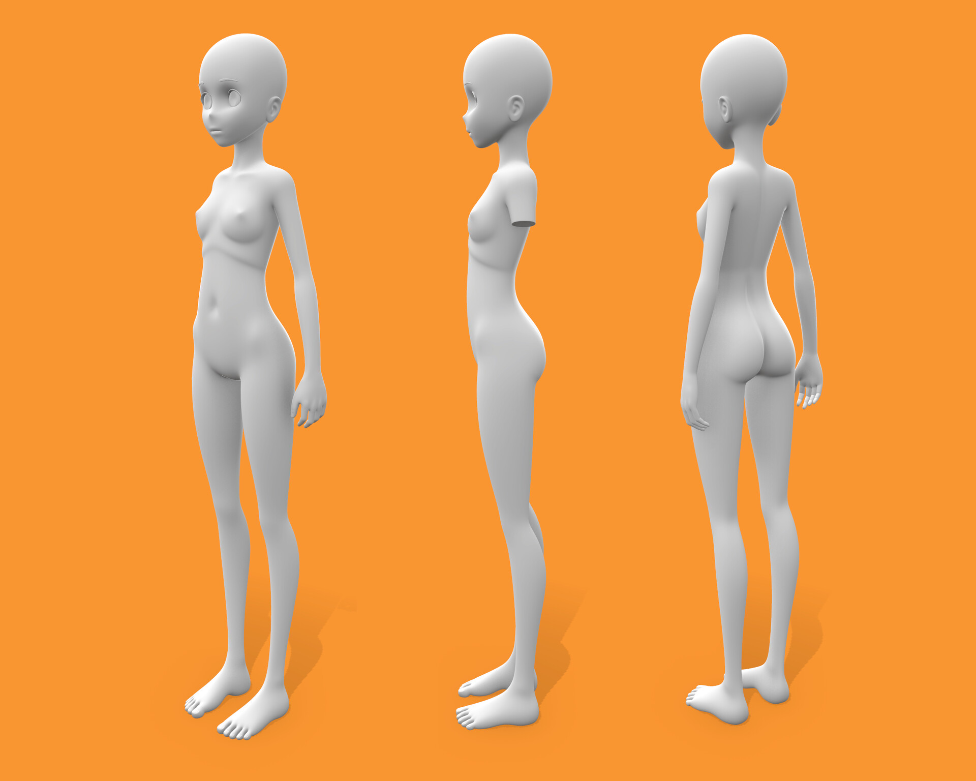 Crystal Dots Anime Female Base Mesh 01
