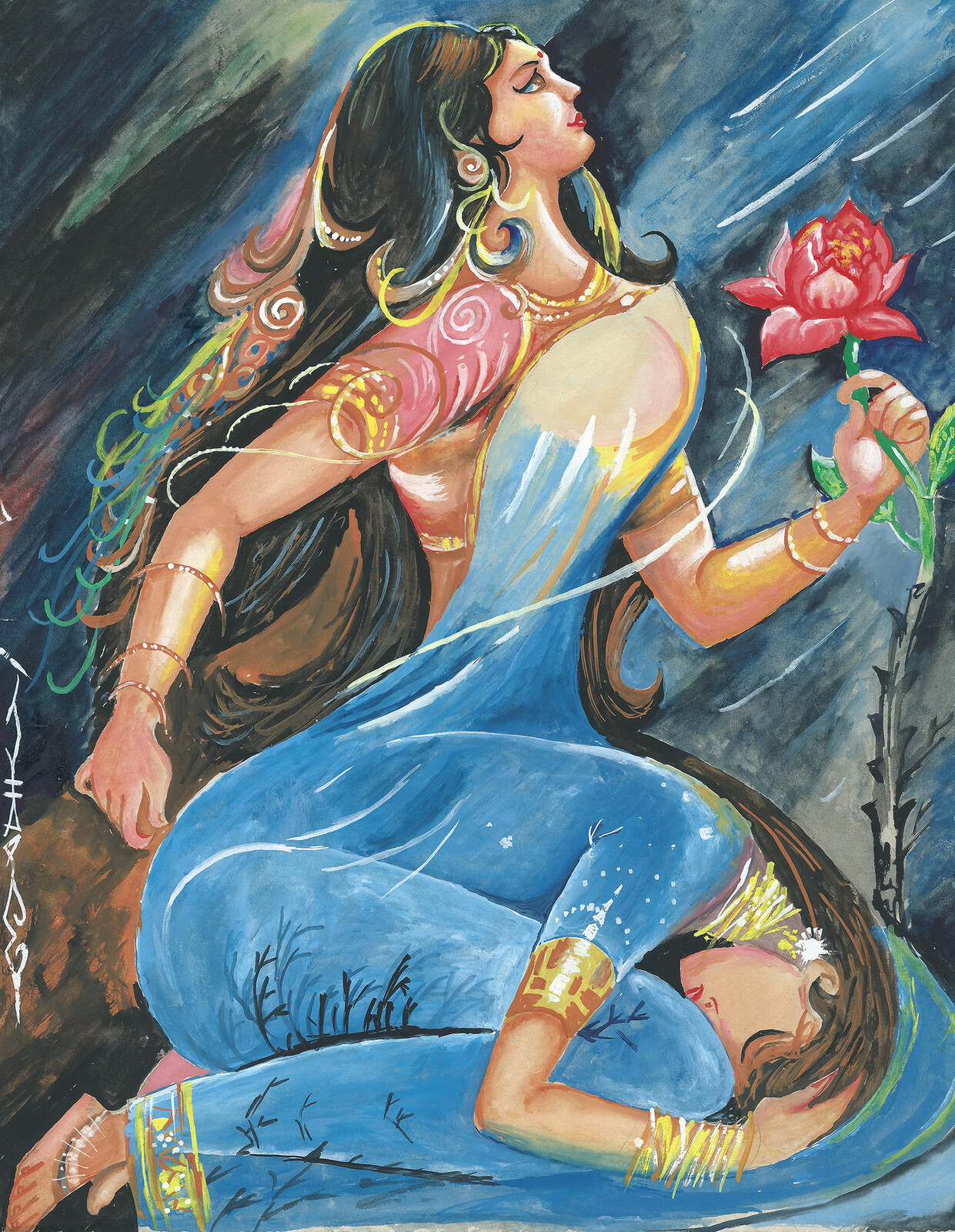 Women Empowerment - My first poster color painting when I was 12-15 years age... it is a replica of Vaddadi Papayya's Swathi magazine cover page.