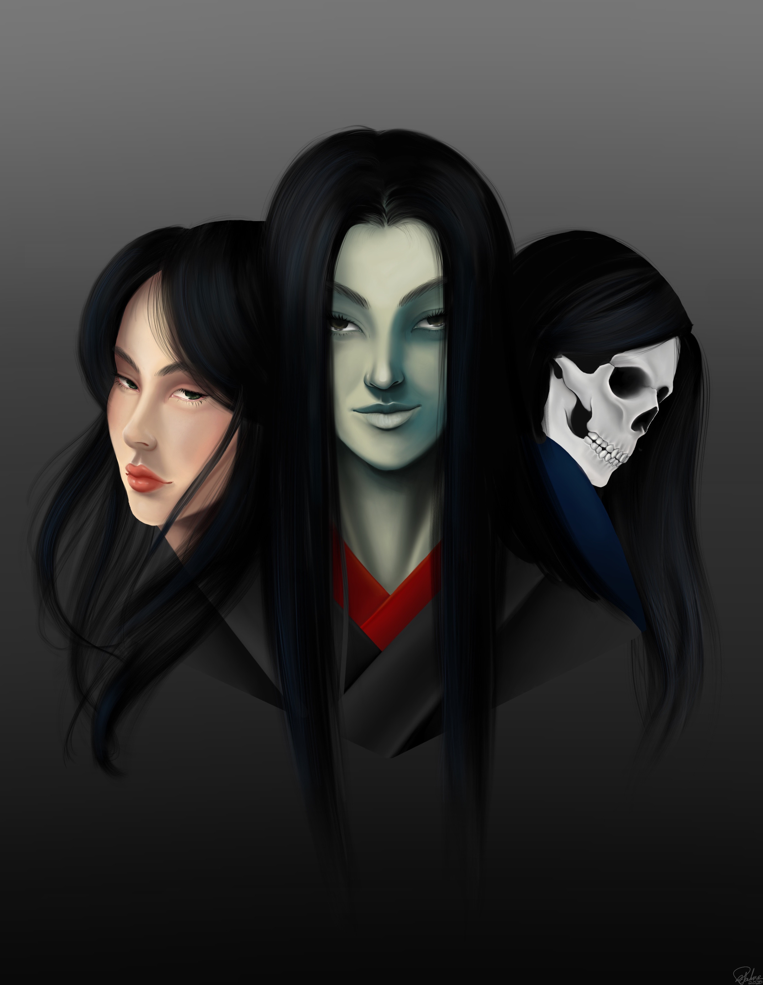 Izanami at different stages of her life.
