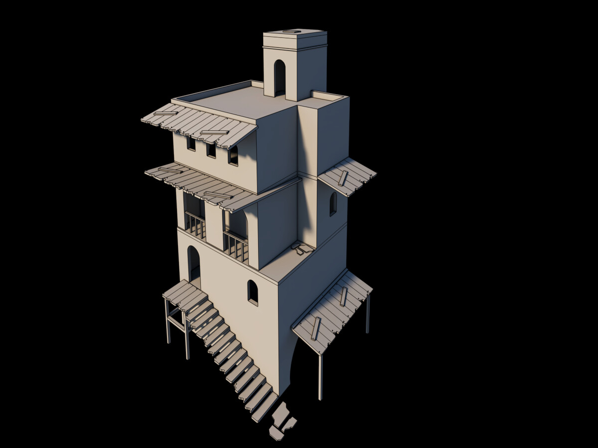 Rognel Alejandro Cegarra Briante Modelo 3d De Vivienda De 3 Plantas Antigua Para Su Descarga Gratuita