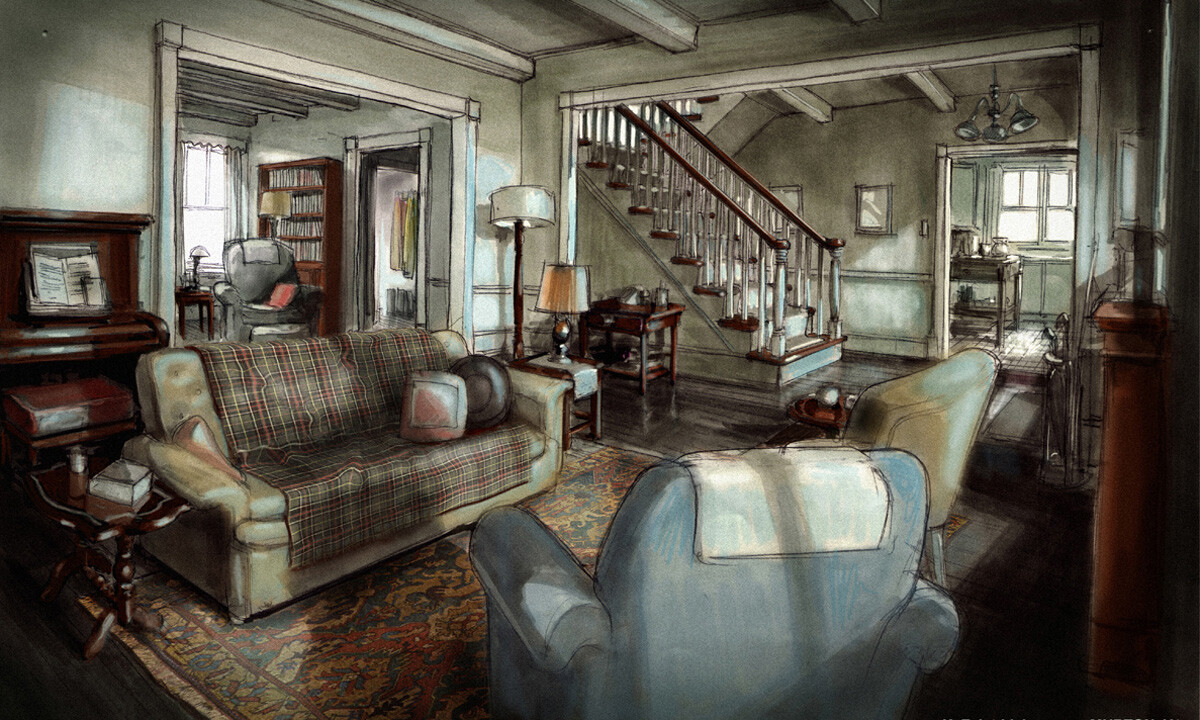 ArtStation - Superman Unfinished Project- Kents' Living room design