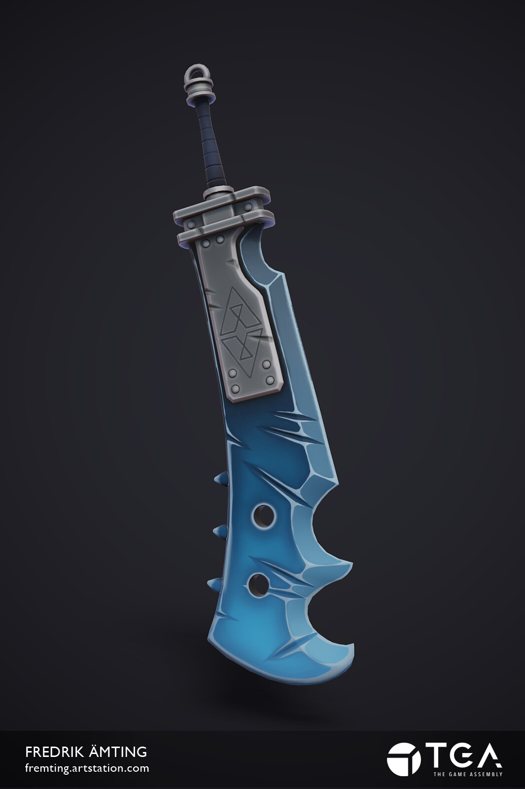 Ice-themed Greatsword, created to suit a 3rd person action-adventure game and  inspired  by Monster Hunter and Dauntless. 